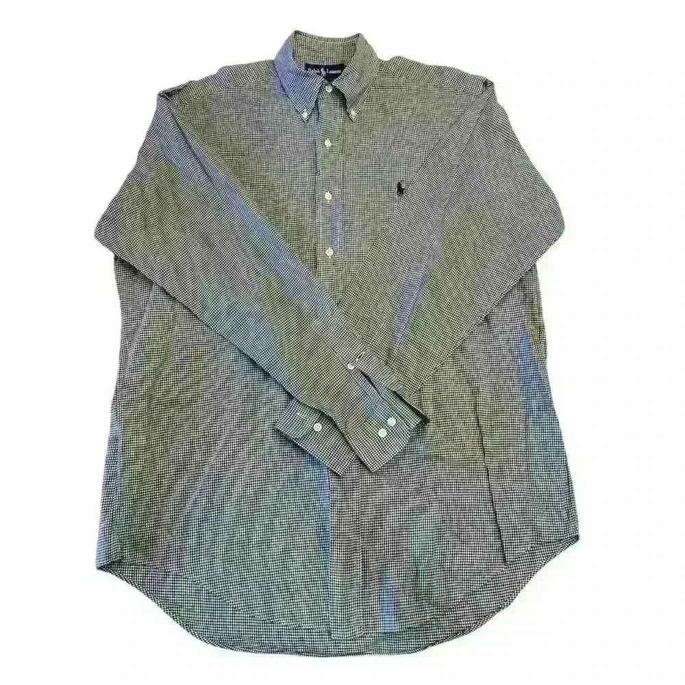 Ralph Lauren Houndstooth Dress Shirt Size 15 1/2 - Picture 2 of 3